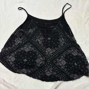 Black Paisley Tank Top